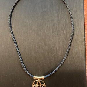 Black Rope String Cord Necklace